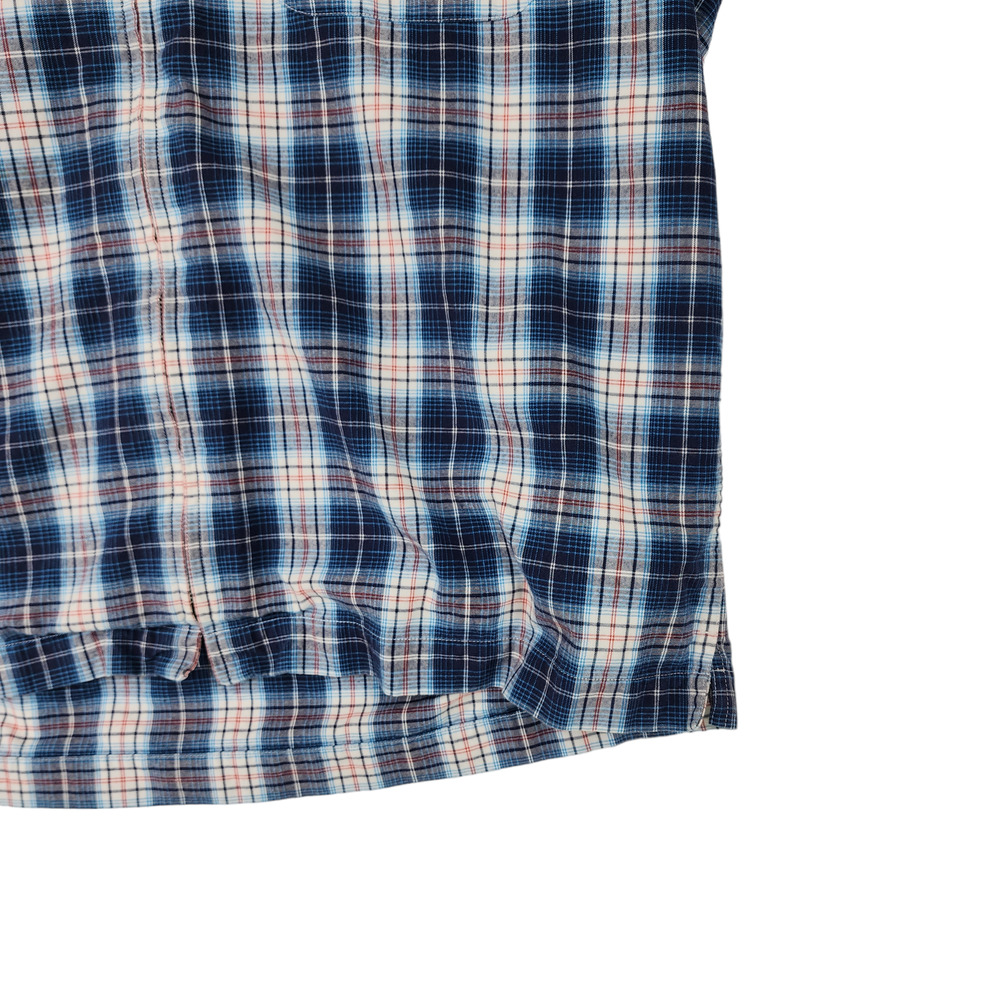 GAP Full Zip Shirt Jacket Shacket L Mens Plaid Blue White Red Cotton - Picture 6 of 13